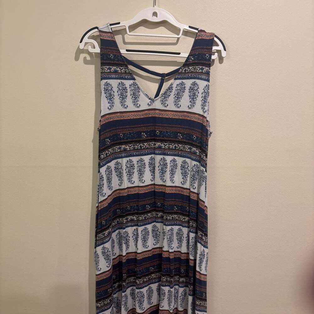 Maurices 24/7 Multicolored Knit Sleeveless Dress Sz 2XL With Pockets